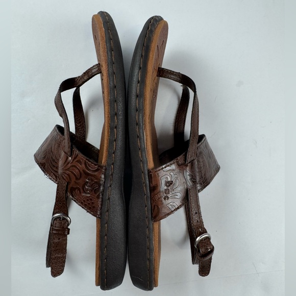 BOC Brown Slingback thong flat summer sandal size 7 - Picture 4 of 7